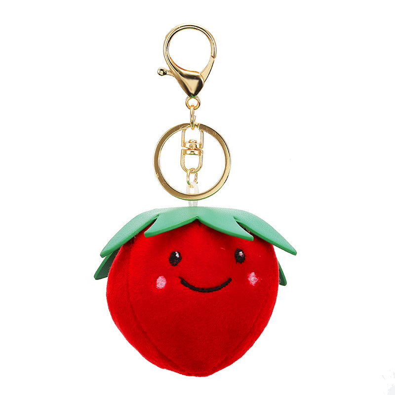 Wholesale Simulated Apple Banana Fruit Hair Ball Keychain